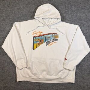 Vacationland Adult 2XL Orange County California White Hoodie‎ Sweatshirt